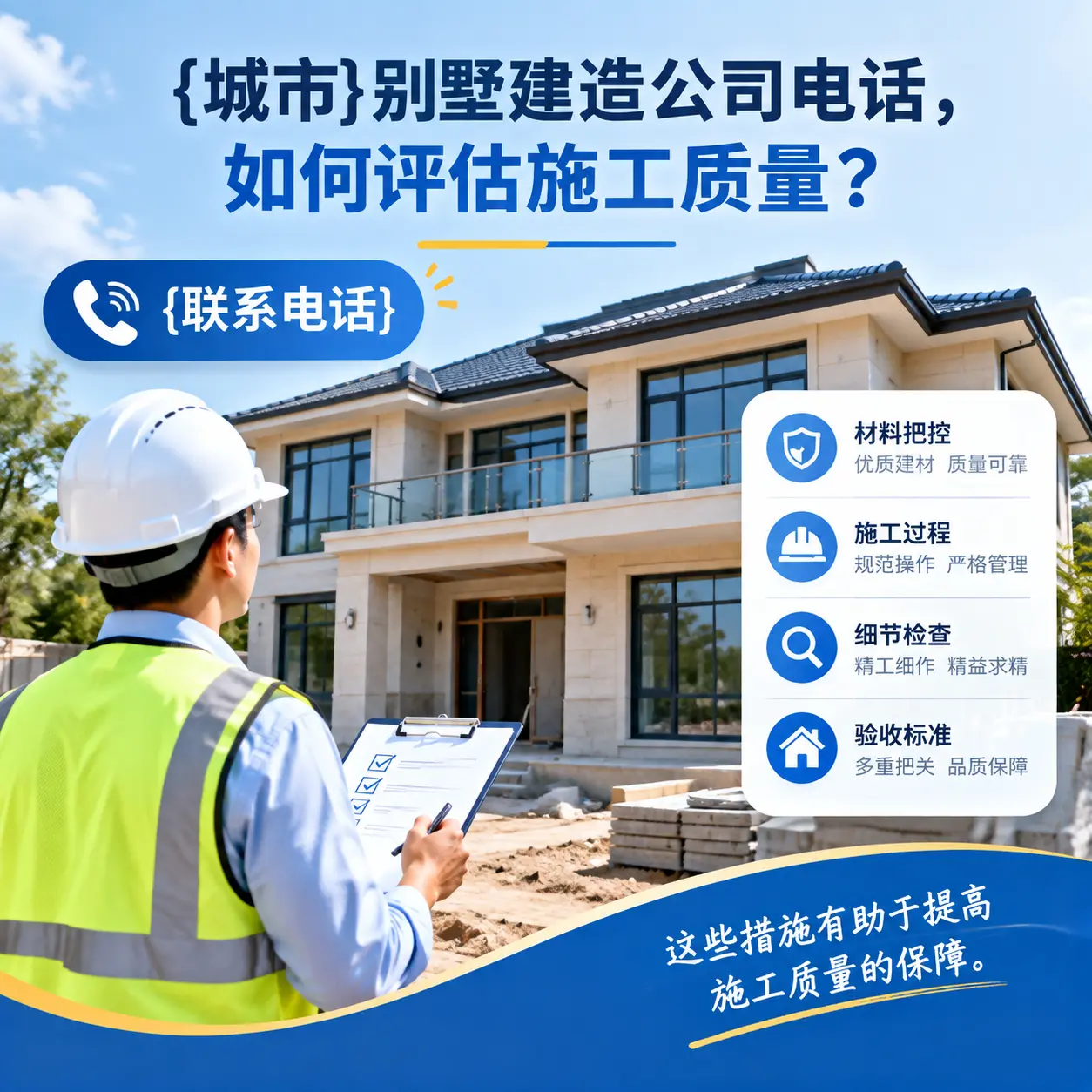 罗甸别墅建造公司电话,如何评估施工质量?